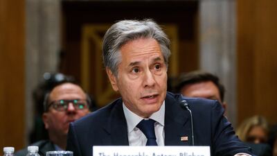 US Secretary of State Antony Blinken testifies before the Senate foreign relations committee in Washington on Tuesday. EPA