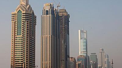 Of the 104 properties offering fractional programs in the MENA region, accounting for 5,985 units, only 11 per cent are in the UAE. Above, the skyline along Sheikh Zayed Road in Dubai.