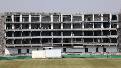 The main stand at the National Stadium looks far from ready. EPA