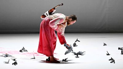 Canadian bass-baritone Philippe Sly performs during a dress rehearsal for the opera Saint Francois d'Assise at the Salzburg Festival. AFP