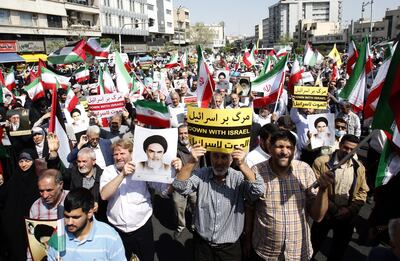 Iranians held an anti-Israel rally in Tehran on Friday after the latest episode of apparent tit-for-tat violence. EPA