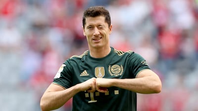 Robert Lewandowski celebrates. Getty Images