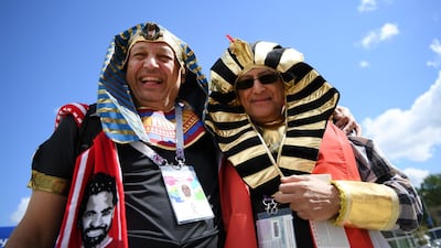 Fans enjoy the pre-match atmosphere at Ekaterinburg Arena, Yekaterinburg, Russia. Matthias Hangst / Getty Images
