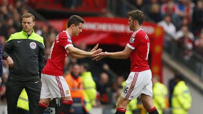 Manchester United's Ander Herrera comes on as a substitute for Michael Carrick in their Premier League match last week. Jason Cairnduff / Action Images / Reuters / April 3, 2016