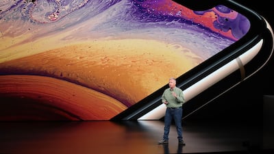 The three new iPhones include the $1,099 (Dh4.037) XS Max. AFP