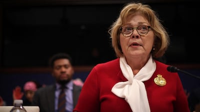 Barbara Leaf speaks before the House Foreign Affairs Committee in Washington. Getty Images / AFP