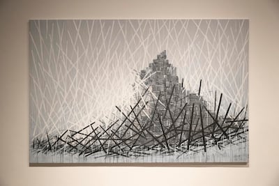 Walid Siti uses towering structures to explore the fragility of power. Antonie Robertson / The National