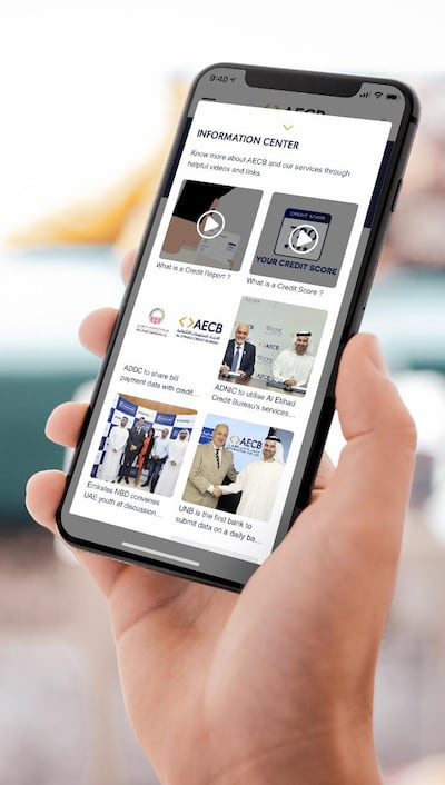 The AECB app gives UAE residents access to their credit reports and credit scores. Courtesy AECB