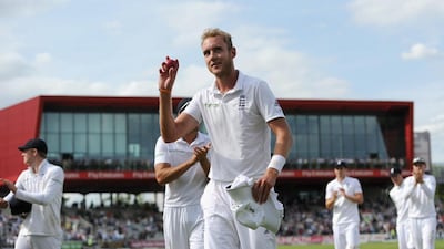 After his early wickets in the morning, Stuart Broad came back to break the late resistance by India’s seventh-wicket pair and ended the day with a six-wicket spell in the first innings at Old Trafford. Gareth Copley / Getty Images