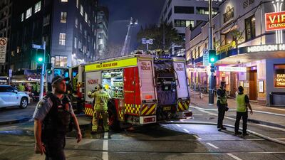 Firefighters were at the scene throughout the night. AFP