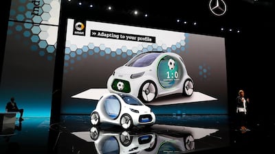 Daimler AG presents the new Smart concept autonomous car, called the Vision EQ fortwo. Kai Pfaffenbach / Reuters