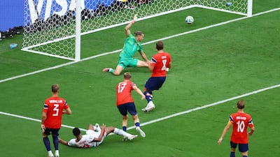 England's Jude Bellingham levels the scores just before half-time. Reuters
