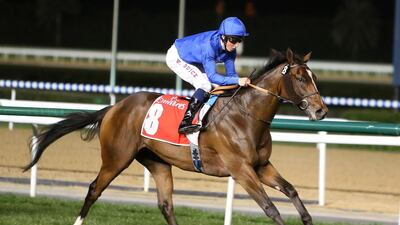Tryster ridden by William Buick. (Pawan Singh/The National)