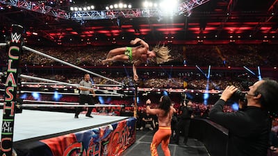 Riddle takes to the air in his match with Seth 'Freakin' Rollins.