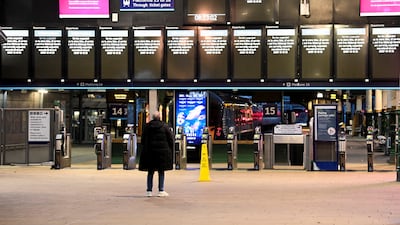 Information boards displaying delayed and cancelled train services at Edinburgh Waverley Station in the aftermath of Storm Isha in Scotland. Reuters