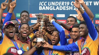 West Indies with the U19 World Cup. Munir uz Zaman / AFP