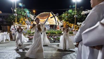 Filipinos attend Simbang Gabi masses, a series of Christmas celebrations, at St Mary's Catholic Church in Dubai. Antonie Robertson/The National