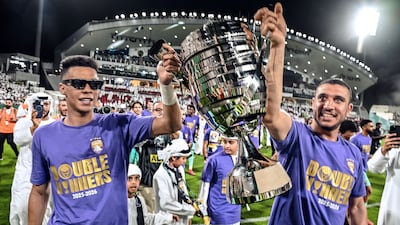 Al Ain players celebrate beating Al Jazira in the President's Cup final. Wam