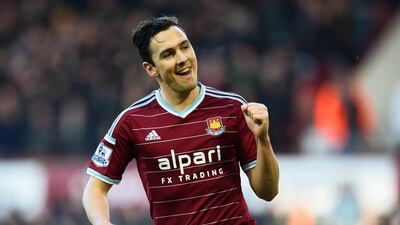 Stewart Downing of West Ham United celebrates as he scores their third goal during their Premier League match against Hull City at Boleyn Ground on January 18, 2015 in London, England. Mike Hewitt/Getty Images