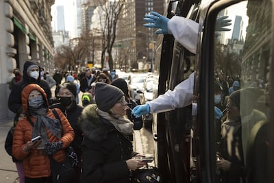 A mobile Covid testing site in the Upper West Side neighbourhood of New York. Bloomberg