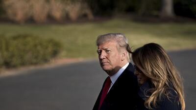 US President Donald Trump, left, with First Lady Melania, wants to combat the country's opioid epidemic through tougher punishments, including the death penalty for dealers. Andrew Harrer / Bloomberg