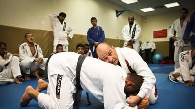 Jiu Jitsu Grand Master Sergio Penha puts competitors through their paces at the Emirates Jiu-Jitsu Centre in Dubai ahead of this weekend's World Jiu-Jitsu Professional Cup 2011 in Abu Dhabi.