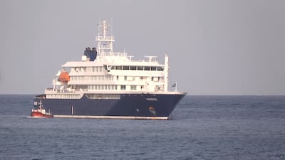 The MV Hondius anchored off the coast of Cape Verde on Tuesday after local authorities denied the boat permission to dock, citing public health concerns. Reuters