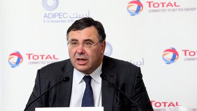 Patrick Pouyanné said that post-sanctions expectations that deals would quickly follow and lead to a rapid rise in Iran’s production are overdone. Satish Kumar / The National