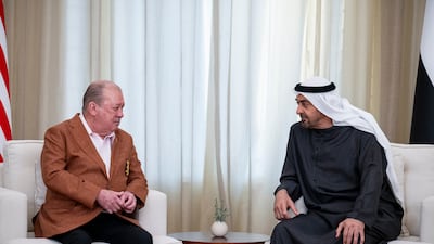 President Sheikh Mohamed meets the King of Malaysia, Sultan Ibrahim Ibni Almarhum Sultan Iskandar, at Qasr Al Bahr. UAE Presidential Court