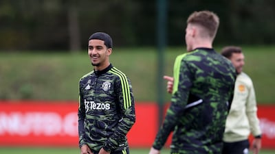 Manchester United's Zidane Iqbal during training. Reuters
