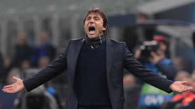 Inter coach Antonio Conte during the match. Getty