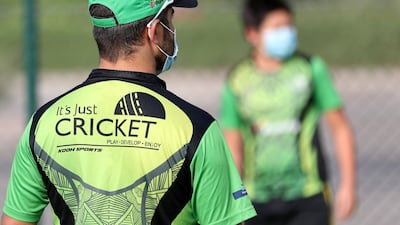 Cricket training returns at Its Just Cricket academy in Jebel Ali. Chris Whiteoak / The National