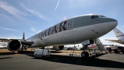 A Qatar Airways Boeing 777 jet was involved in the near-miss. Stephen Lock for The National.