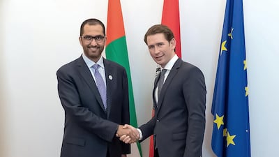 Dr. Sultan bin Ahmad Sultan Al Jaber, Minister of State and ADNOC Group CEO, met on Thursday with Austrian Chancellor Sebastian Kurz, in Vienna.