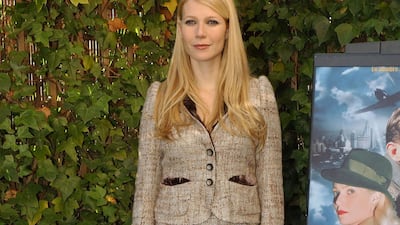 Gwyneth Paltrow, in a tweed two-piece, attends a photo call at Hotel Hesperia on November 11, 2004 in Madrid, Spain. Getty Images