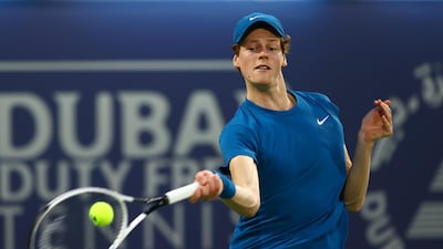 Jannik Sinner beat Roberto Bautista Agut in three sets to reach the Dubai Duty Free Tennis Championships quarter-finals. Getty Images