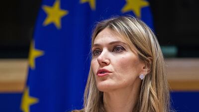 Greek politician Eva Kaili has been stripped of her role as vice president of the European Parliament. AFP