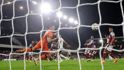 Fulham's Harrison Reed scores their first goal. Reuters