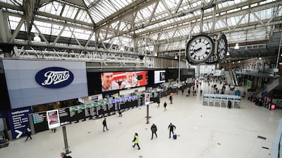 A quiet Waterloo Station in central London as members of the drivers' union Aslef go on strike. PA