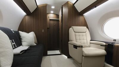 Variously configured the Gulfstream G650 ER's cabin can seat up to 17 passengers and sleep seven on flatbeds. Courtesy Gulfstream