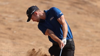Daniel Gavins of England plays his second shot into the second green. Getty