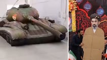 AI imagery shared on social media includes mock-ups of an inflatable Iranian tank and a cardboard Ayatollah Mojtaba Khamenei. Photo: X
