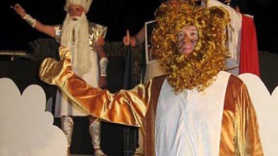 Bruce Gunn plays the 12 fates in the 2006 production of Hercules directed by Darcy Harris. Courtesy David Campbell