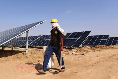 AIIB funds have also helped Egypt develop solar plants. Money Sharma / AFP