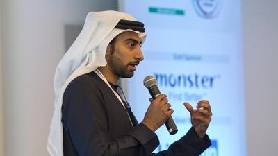 Emirati role model Anas Bukhask, co-founder of Adhaff football centres, said he was surprised local youth were more interested in working abroad than they were in salaries and packages. Mona Al-Marzooqi / The National