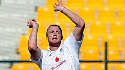 Andrew Flintoff, seen here at practice in Abu Dhabi two years ago, is back in the UK to be assessed by medical experts.