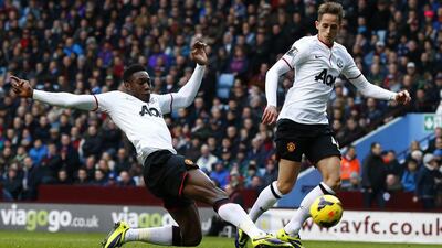 Adnan Januzaj, right, was a target of fouling from the Aston Villa players on Sunday. Darren Staples / Reuters
