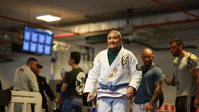 Ishtar Azzawi before a bout at the Abu Dhabi World Pro 2019 at Mubadala Arena.