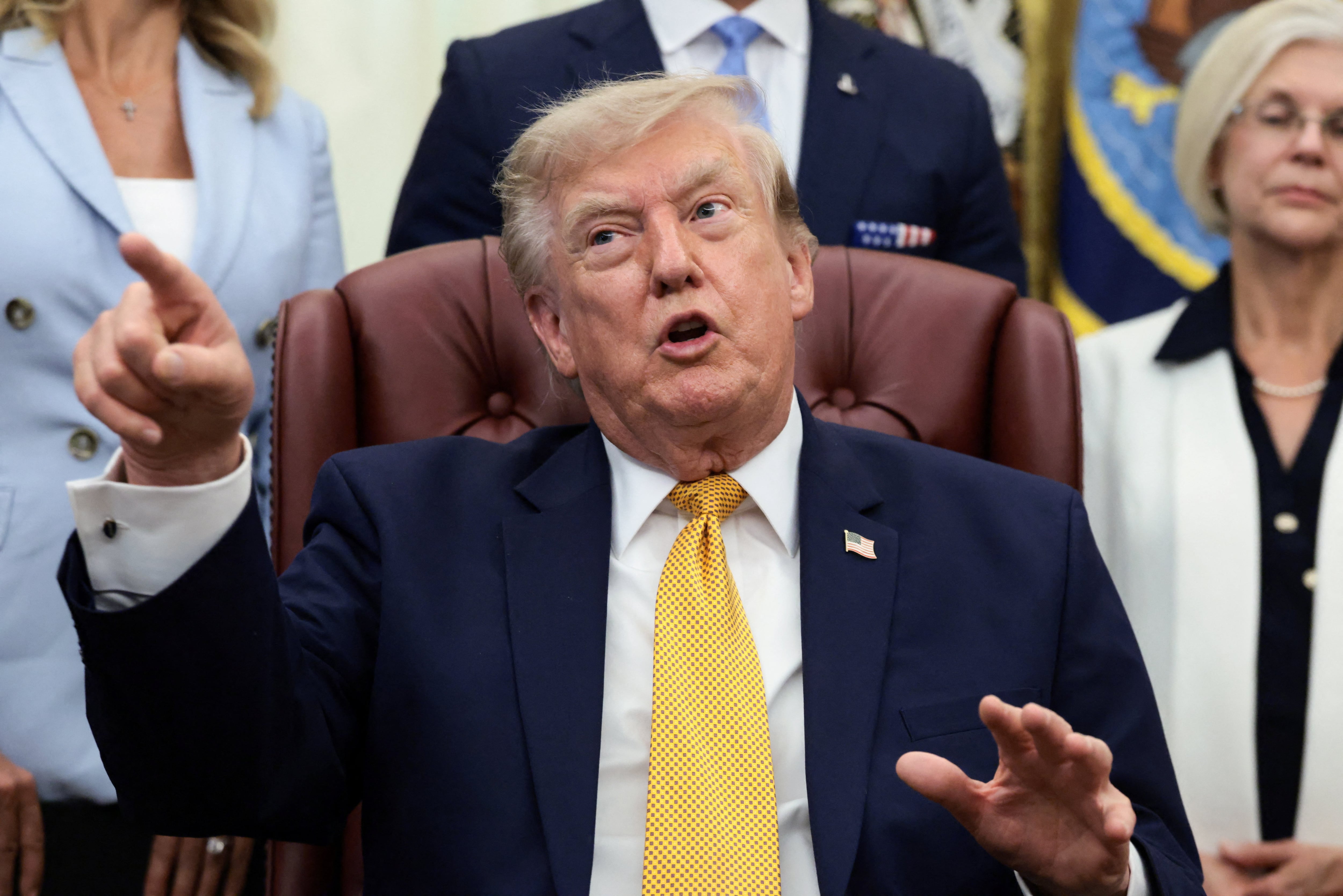 Image linked from the original feed: Trump lashes out at Chevron and Exxon's soaring profits during Iran war
