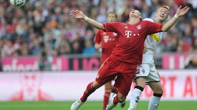 Bayern Munich, in red, were beaten by Monchengladbach, and there is concern ahead of their visit to Wolfsburg today.
